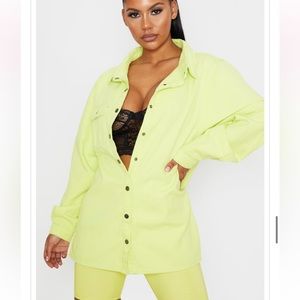 Lime green denim jacket